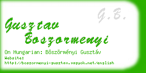 gusztav boszormenyi business card